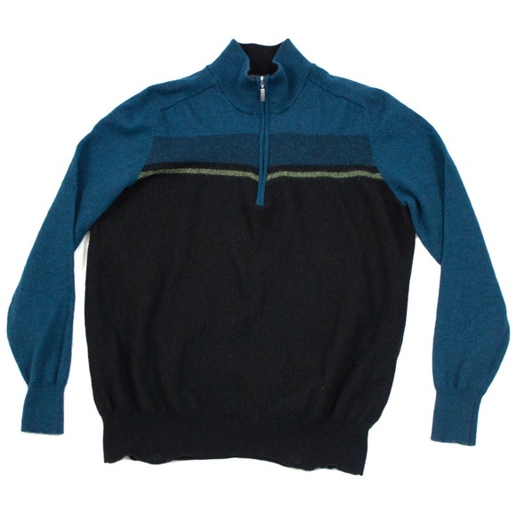 Carnoustie Long Sleeve‎ Merino Wool Zip Pullover Sweater Size Large